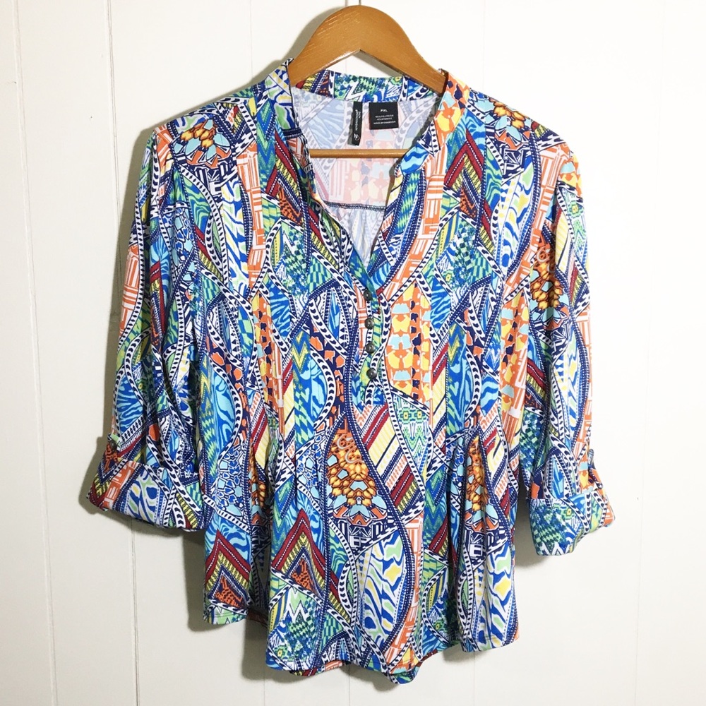 New Directions Tunic Top w/ Rolled Sleeves